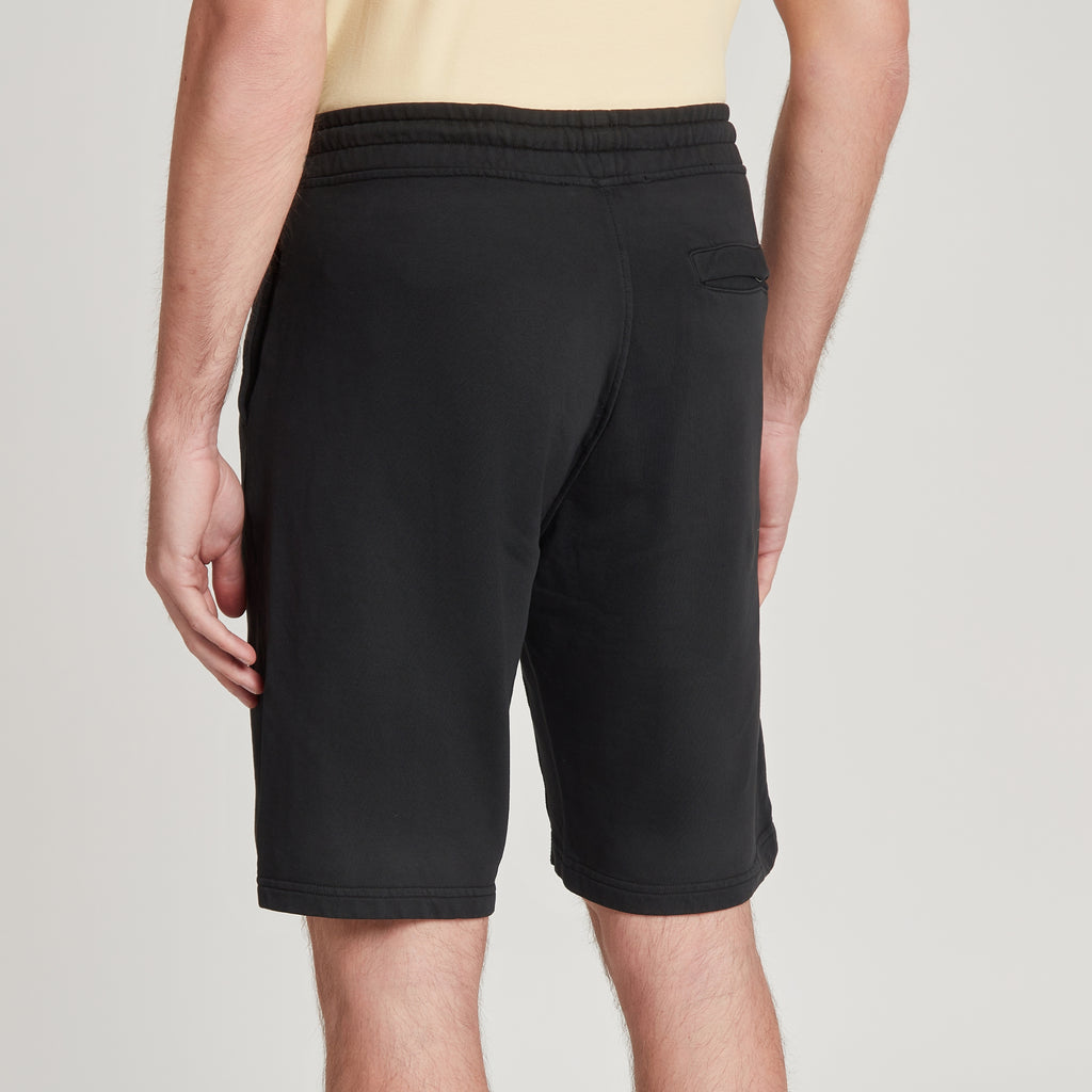 Pantaloni corti uomo neri in micro piquet, comfort premium, design veneziano, manifattura italiana
