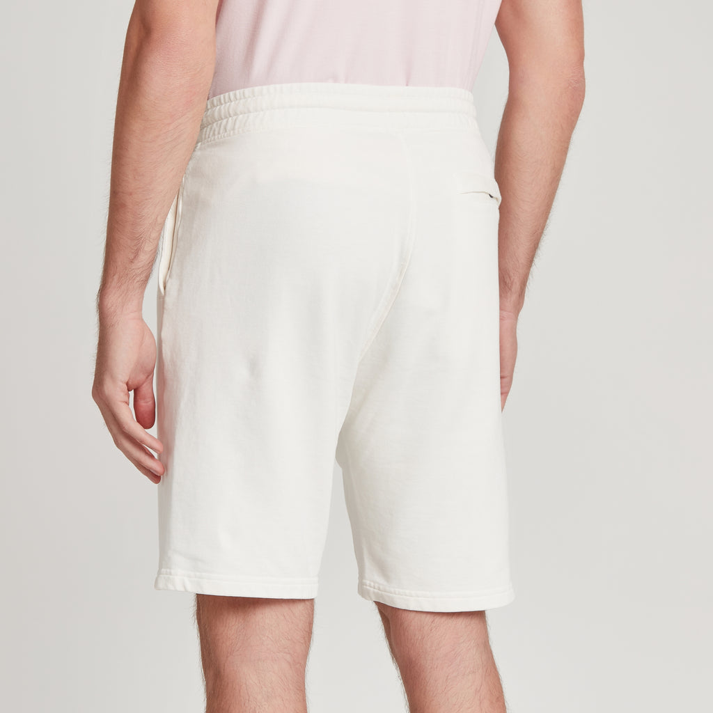 Shorts uomo in micro piquet bianco, design veneziano, comfort premium, manifattura italiana