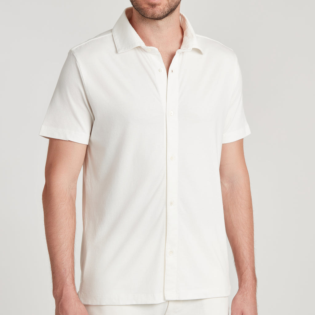 Polo uomo in micro piquet bianco, design veneziano e manifattura italiana, comfort premium