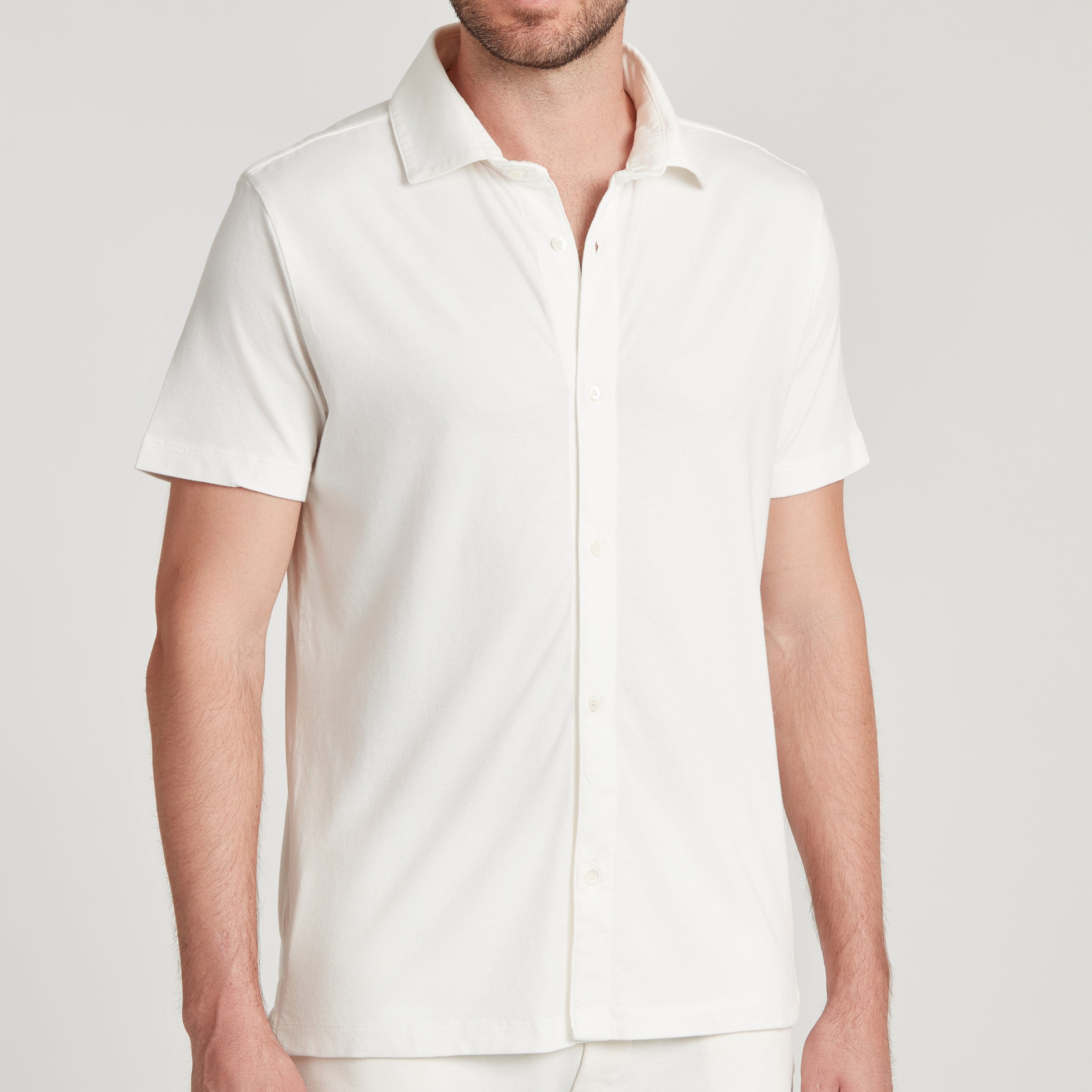 Polo uomo in micro piquet bianco, design veneziano e manifattura italiana, comfort premium