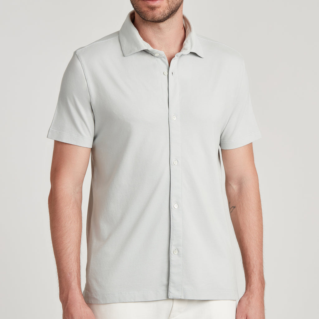 Polo uomo in micro piquet tinta in capo, design veneziano, manifattura italiana, comfort premium