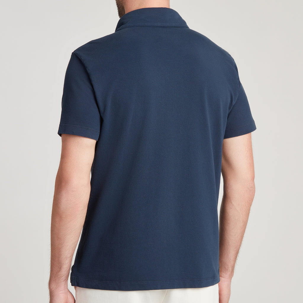 CAMICIA UOMO IN PIQUET TINTO CAPO “STORICA” BLU – UNLIMITED