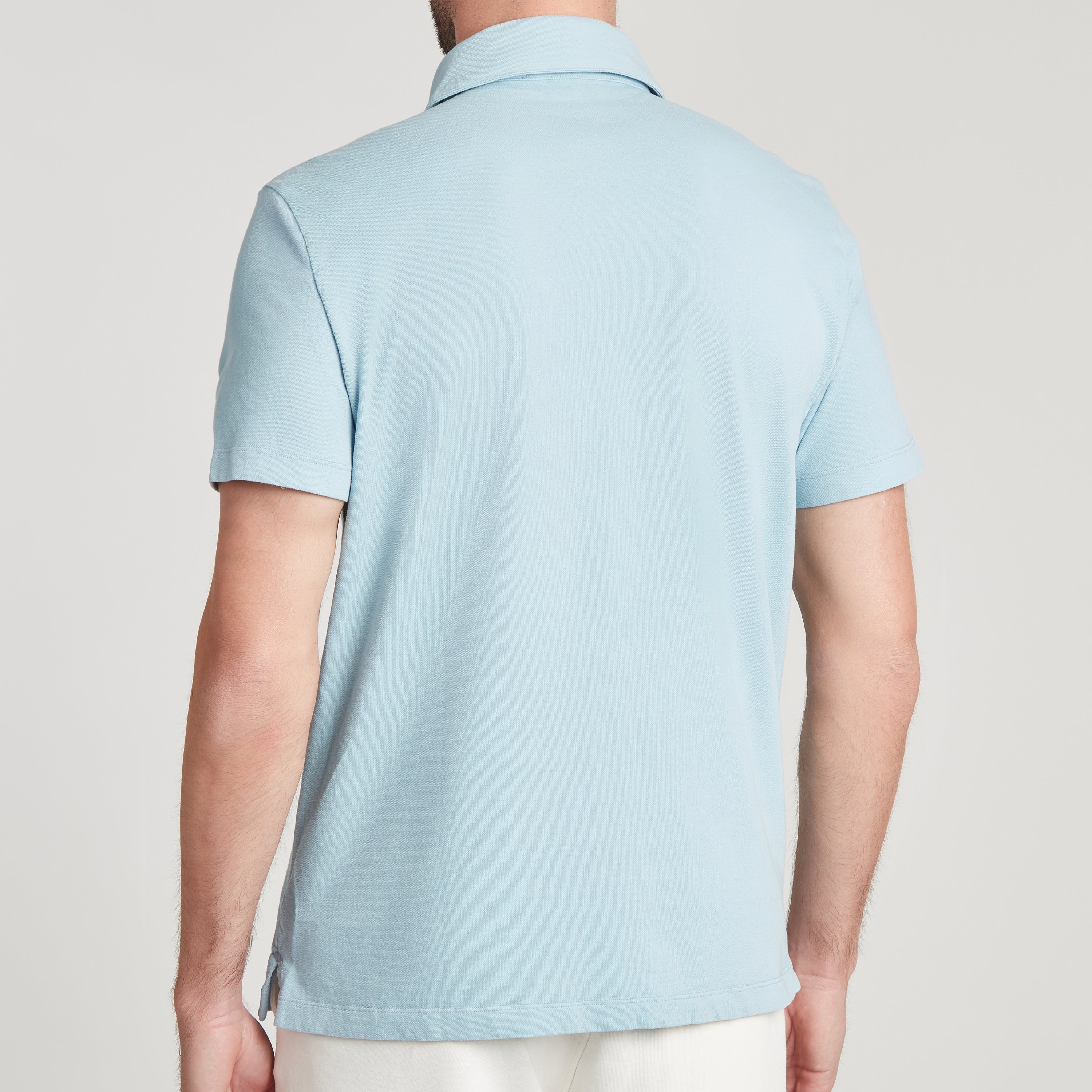 Polo uomo in micro piquet tinta in capo, design veneziano, manifattura italiana, comfort premium
