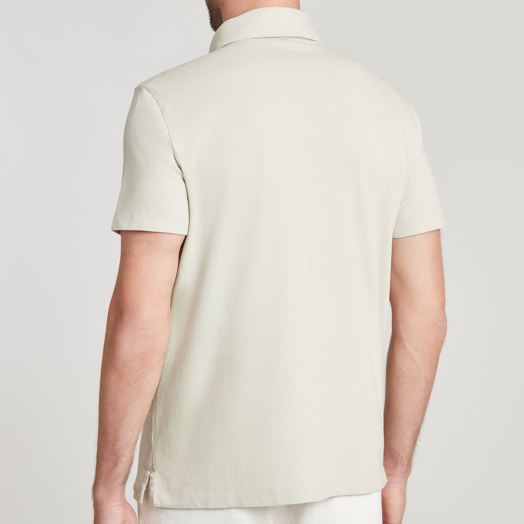 Polo uomo in micro piquet tinta in capo, design veneziano, manifattura italiana, comfort premium