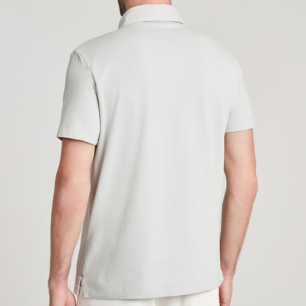 Polo uomo in micro piquet tinta in capo, design veneziano, manifattura italiana, comfort premium