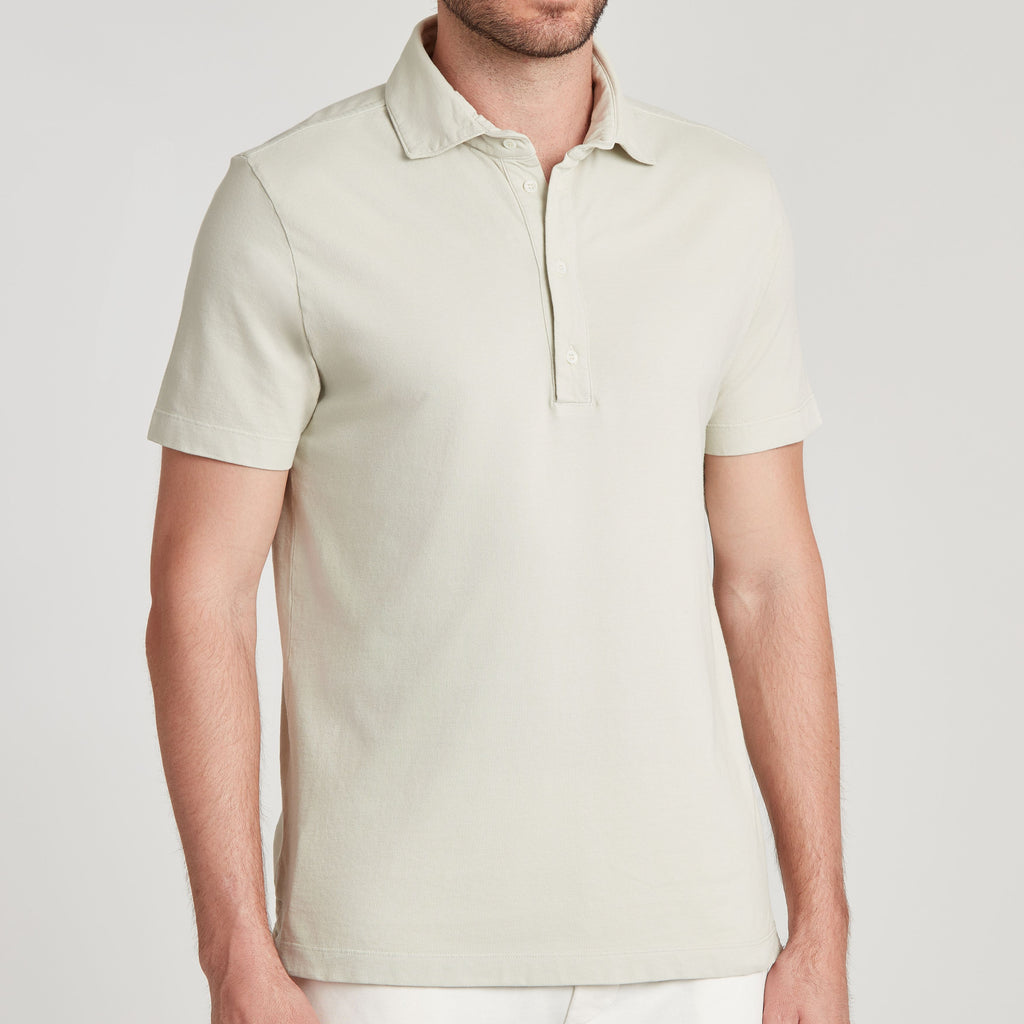 Polo uomo in micro piquet tinta in capo, design veneziano e comfort premium
