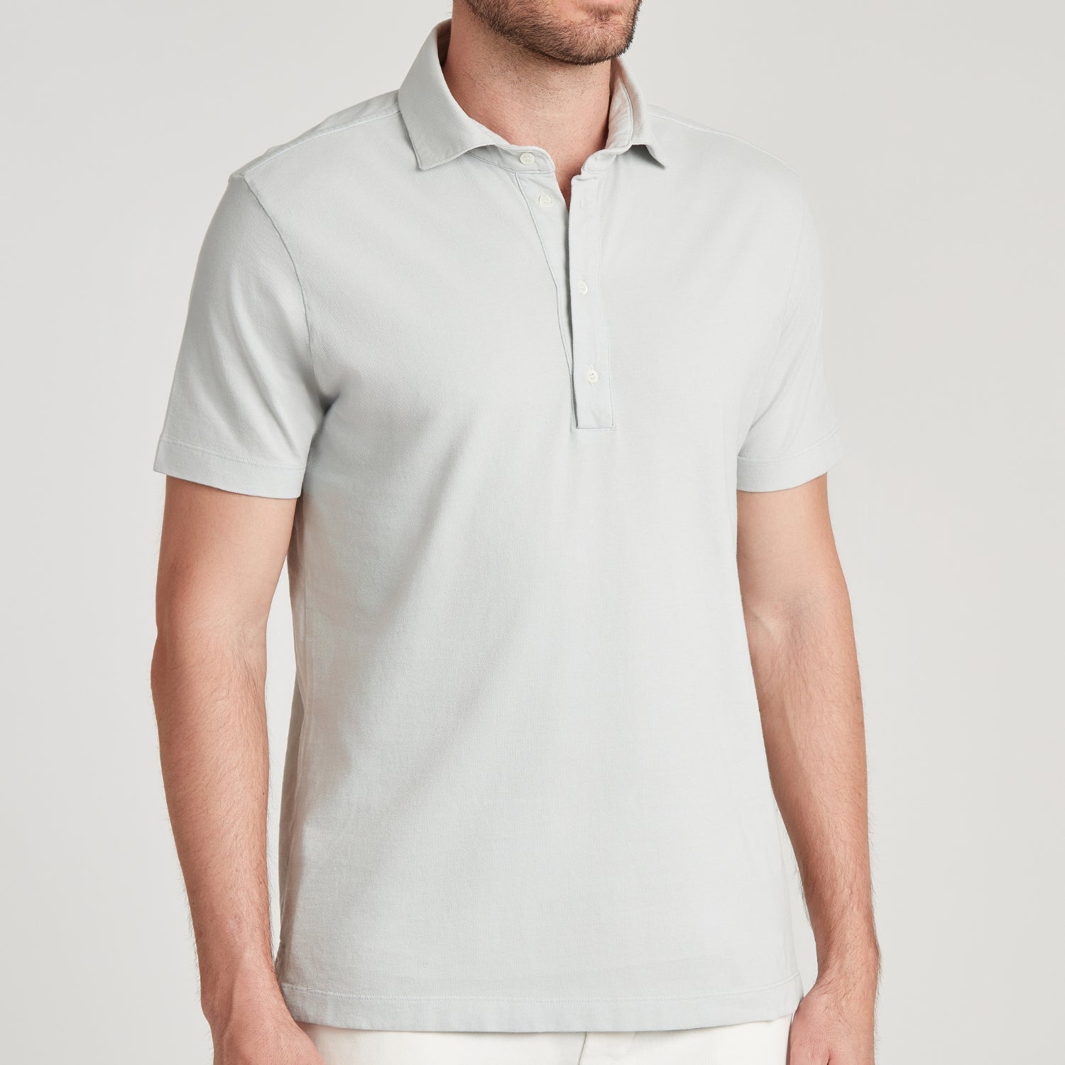 POLO UOMO IN MICRO PIQUET TINTO CAPO “BAUTA” PERLA – UNLIMITED