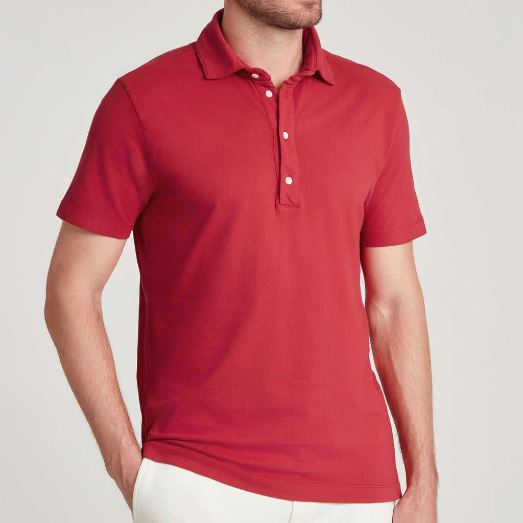 POLO UOMO IN MICRO PIQUET TINTO CAPO “BAUTA” ROSSO VENEZIANO – UNLIMITED