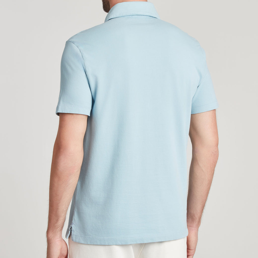 Polo uomo in micro piquet tinta in capo, design veneziano, manifattura italiana, comfort premium