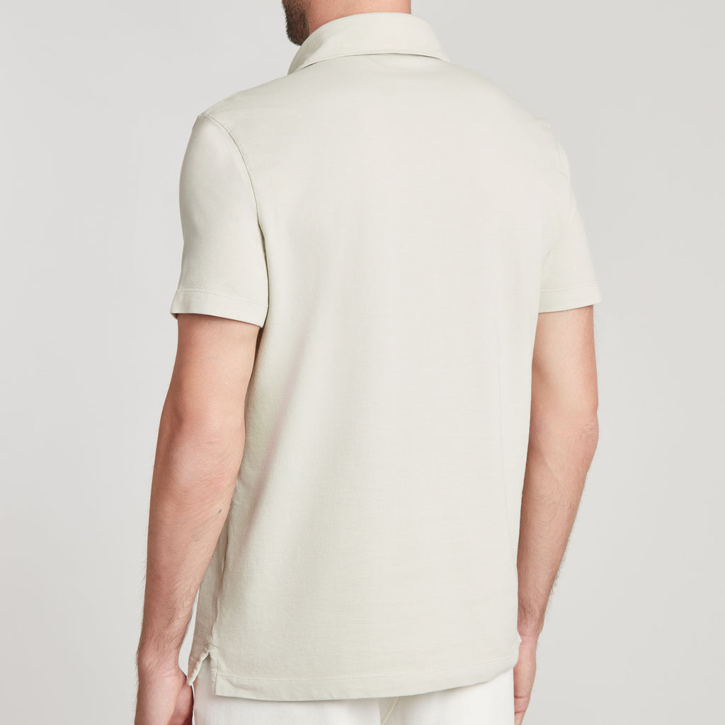 Polo uomo in micro piquet tinta in capo, design veneziano e manifattura italiana, comfort premium