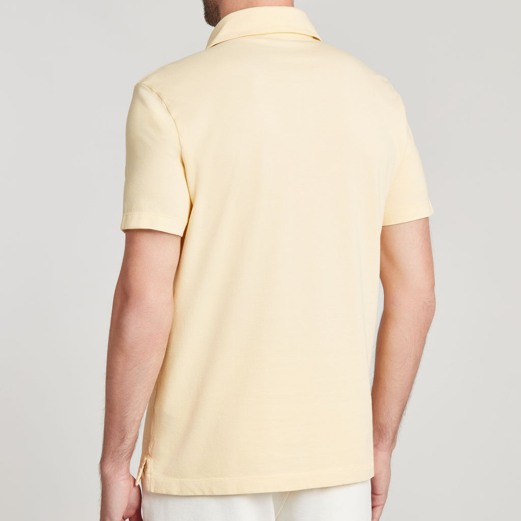Polo uomo giallo in micro piquet tinta in capo, design veneziano e manifattura italiana