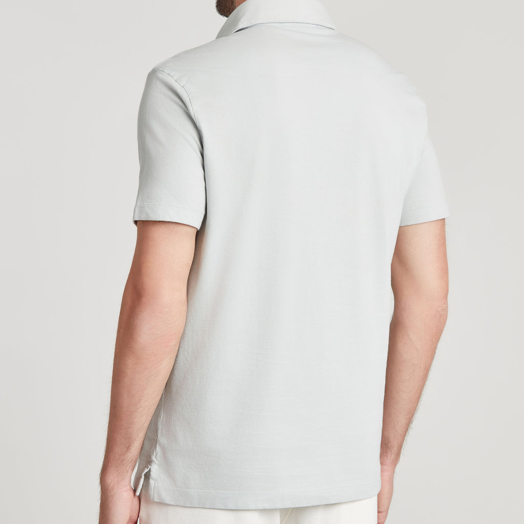 Polo uomo in micro piquet tinta in capo, design veneziano, manifattura italiana, comfort premium