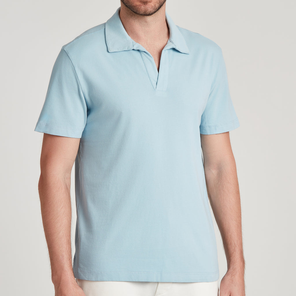 Polo uomo in micro piquet tinta in capo, design veneziano e comfort premium, manifattura italiana