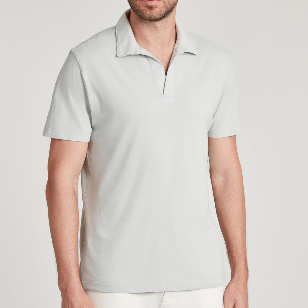 Polo uomo in micro piquet tinta in capo, design veneziano e comfort premium