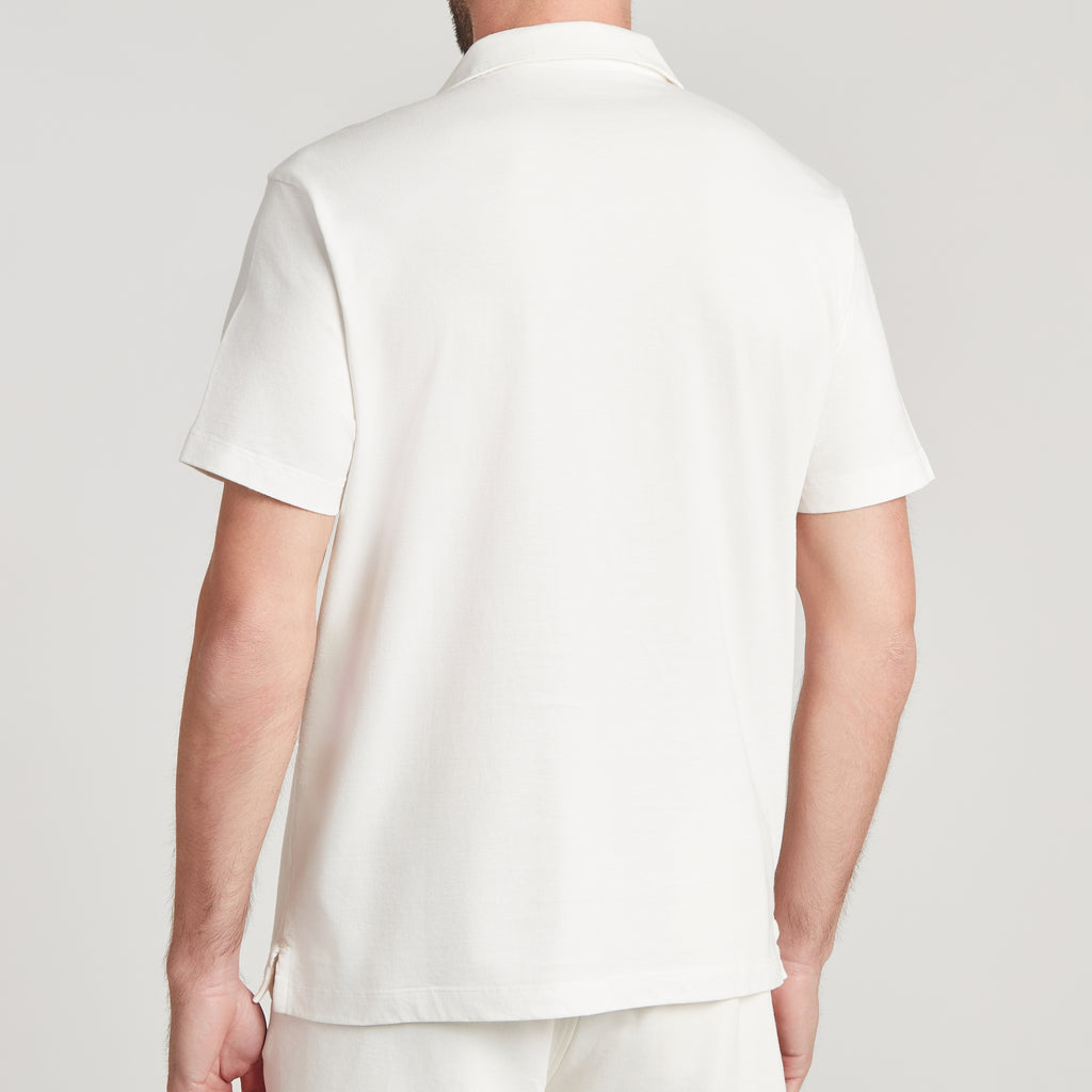 Polo uomo in micro piquet tinta in capo, design veneziano, manifattura italiana, comfort premium