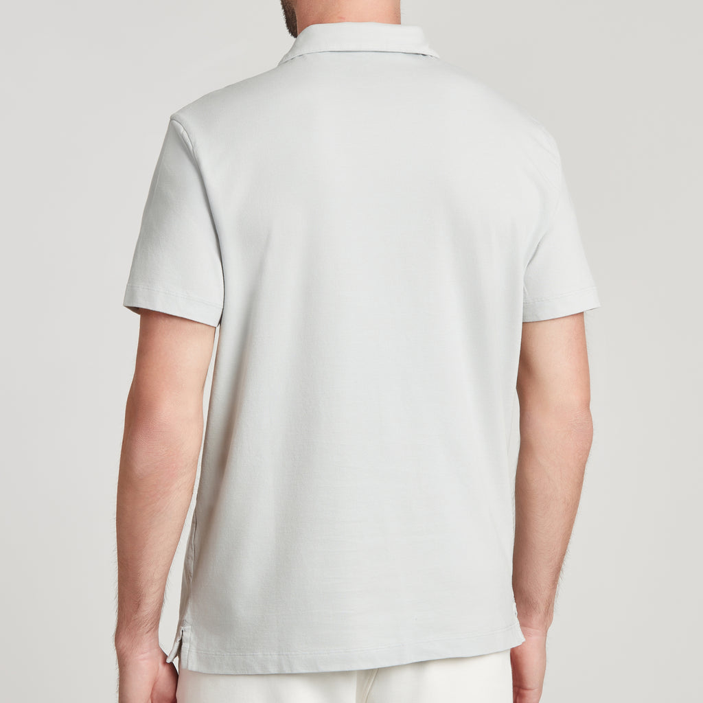 Polo uomo in micro piquet tinta in capo, design veneziano, manifattura italiana, comfort premium