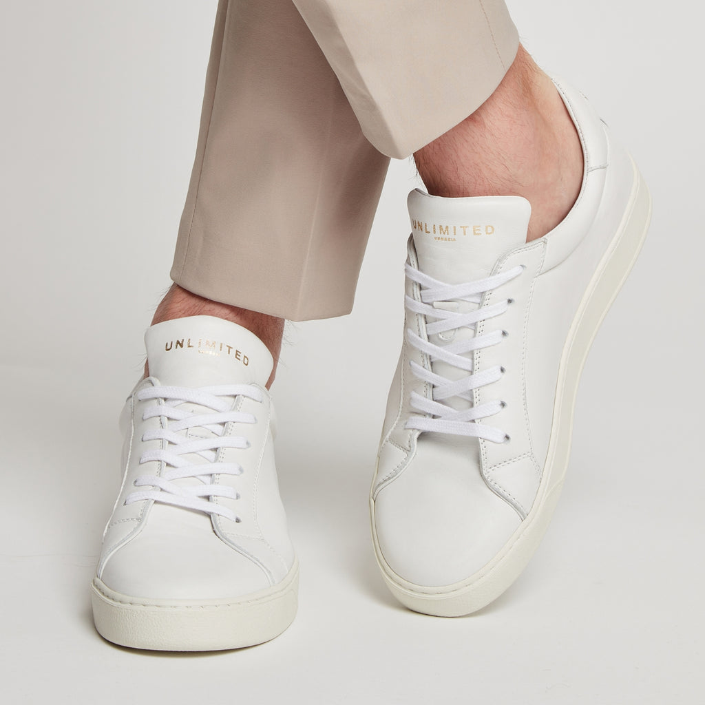 SNEAKERS ARTIGIANALI IN VITELLO NAPPATO “BIANCA” – UNLIMITED