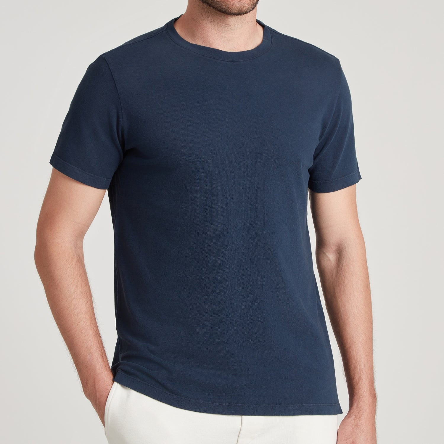 T-SHIRT UOMO IN PIQUET TINTO CAPO “MORETTA” BLU – UNLIMITED