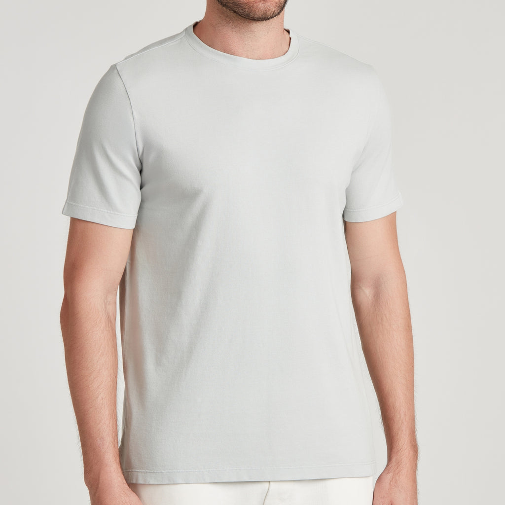 T-shirt uomo in micro piquet tinta in capo, design veneziano, manifattura italiana, comfort premium