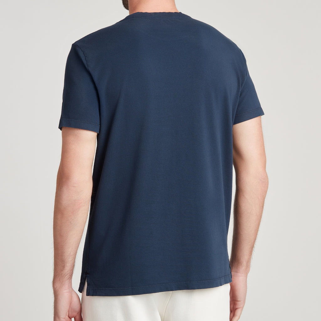 T-shirt uomo in micro piquet tinta in capo, design veneziano, manifattura italiana, comfort premium