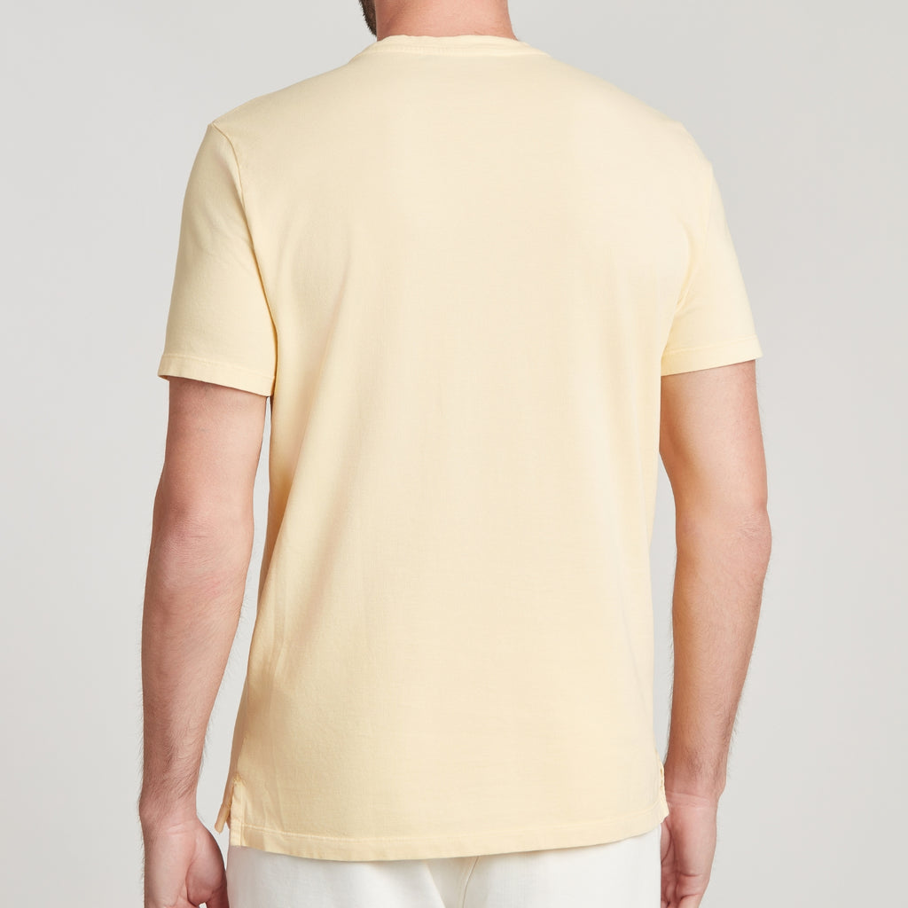 T-shirt uomo giallo chiaro in micro piquet tinta in capo, design veneziano, manifattura italiana