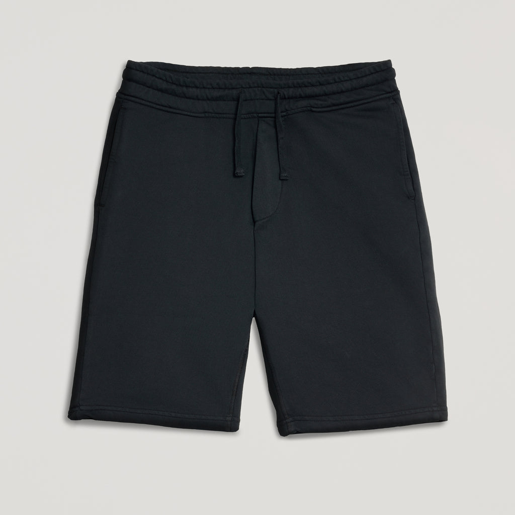 Pantaloncini neri in micro piquet tinta in capo, design veneziano, manifattura italiana