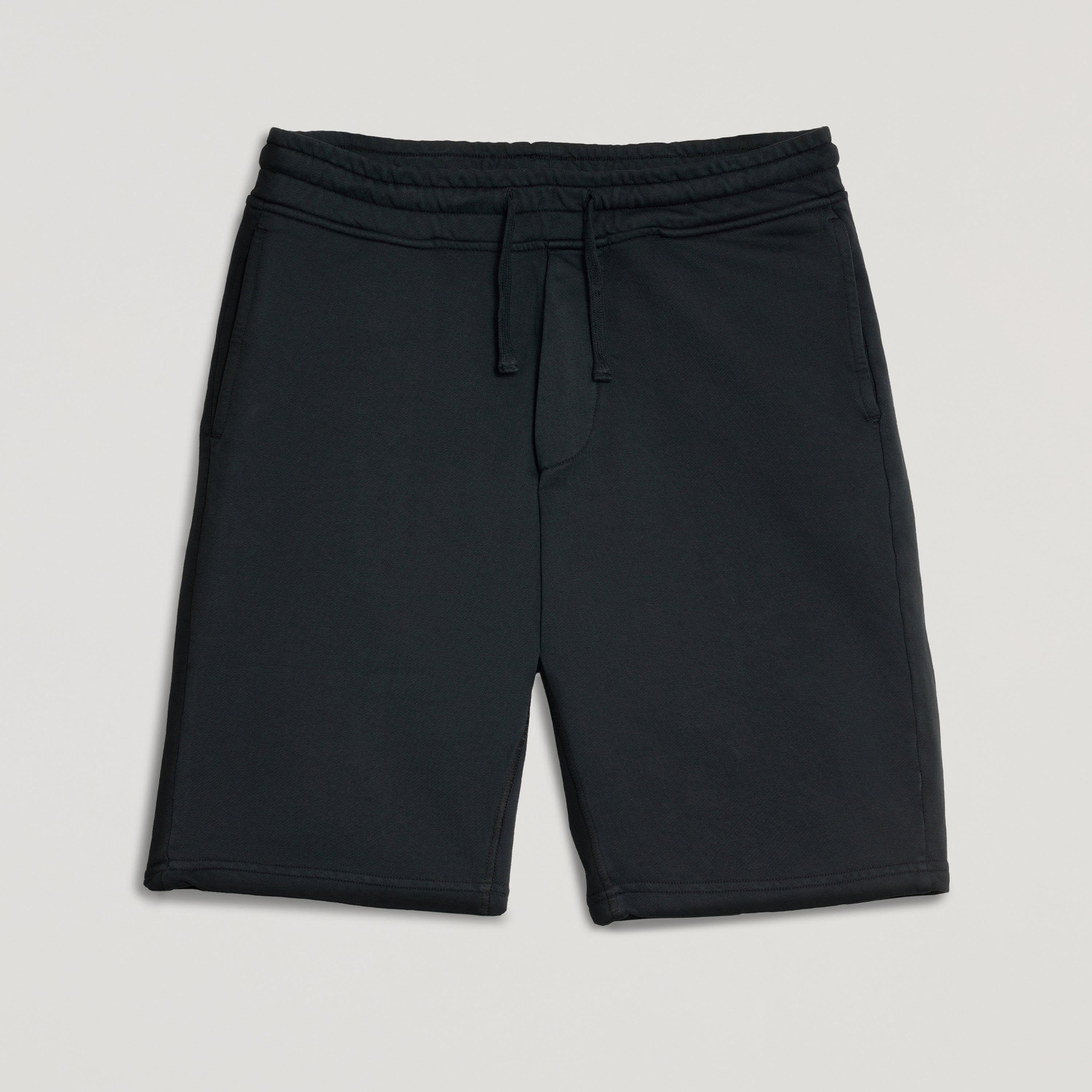 Pantaloncini neri in micro piquet tinta in capo, design veneziano, manifattura italiana