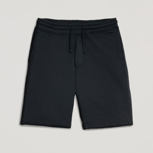 Pantaloncini neri in micro piquet tinta in capo, design veneziano, manifattura italiana