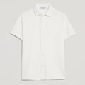 Camicia bianca uomo in micro piquet tinta in capo, design veneziano e manifattura italiana