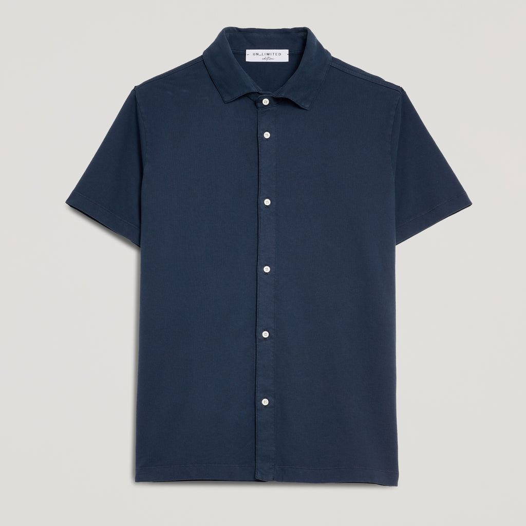 Polo uomo in micro piquet tinta in capo, design veneziano, manifattura italiana, comfort premium