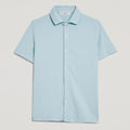 Camicia uomo in micro piquet tinta in capo, design veneziano, manifattura italiana, comfort premium