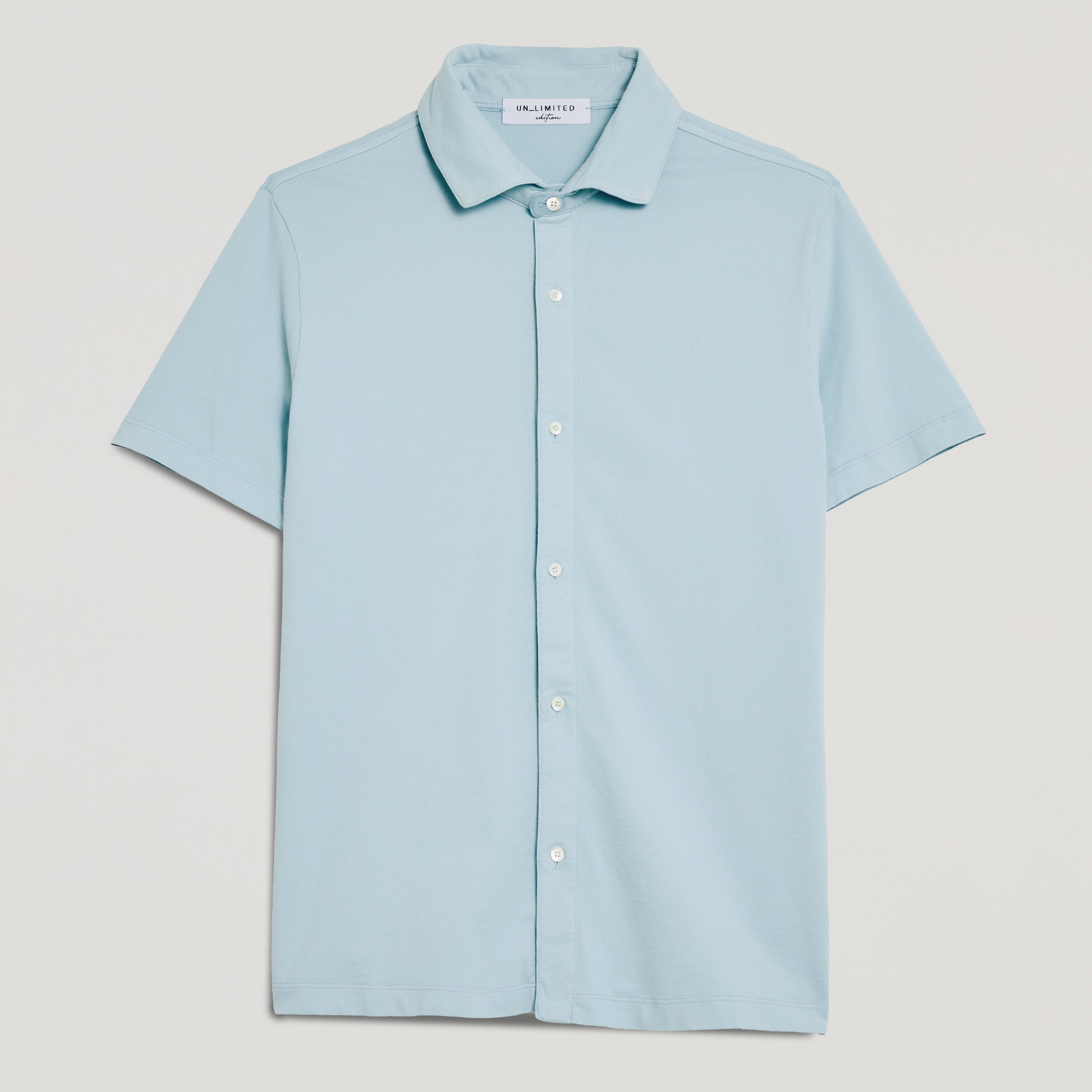 Camicia uomo in micro piquet tinta in capo, design veneziano, manifattura italiana, comfort premium