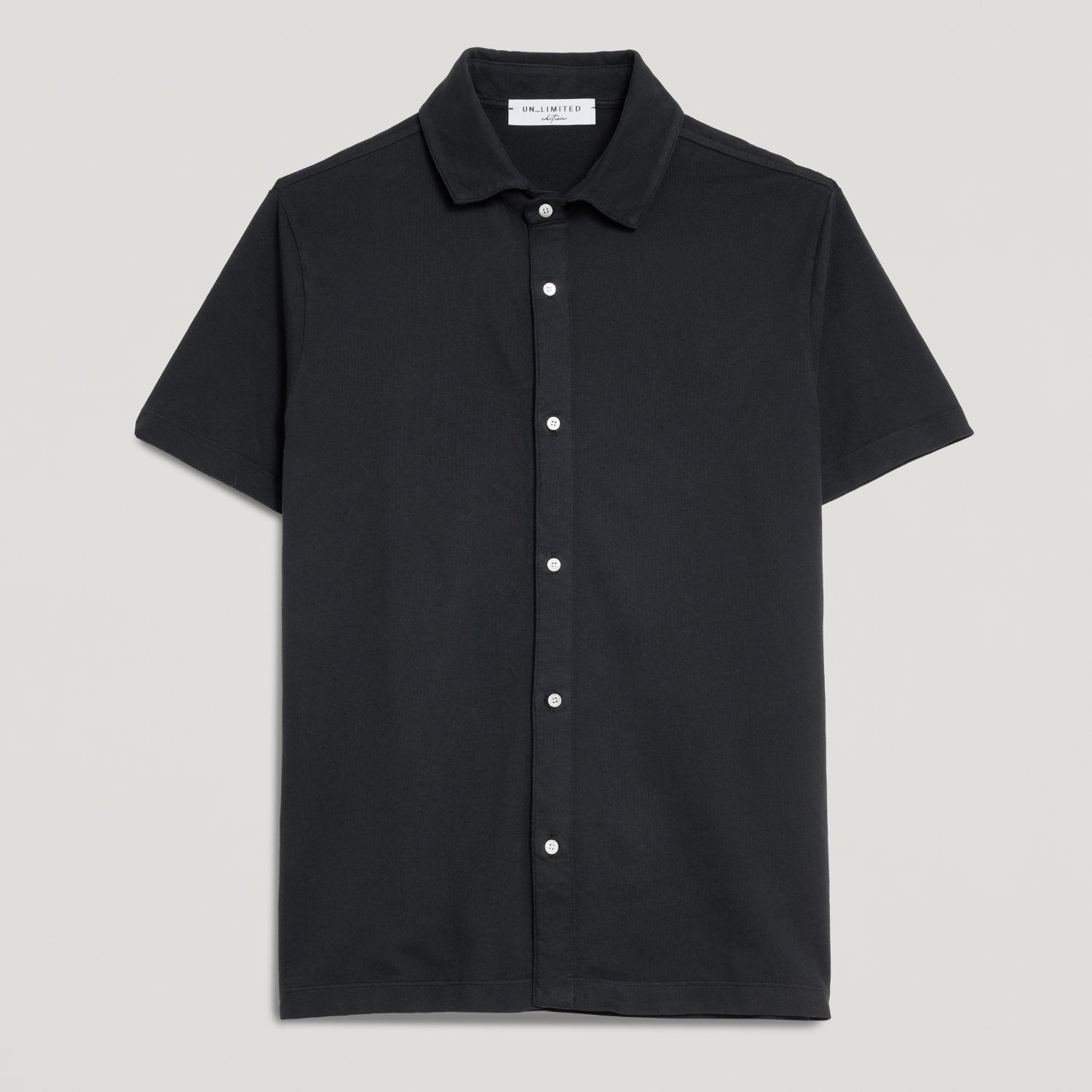 CAMICIA UOMO IN PIQUET TINTO CAPO “STORICA” NERA – UNLIMITED