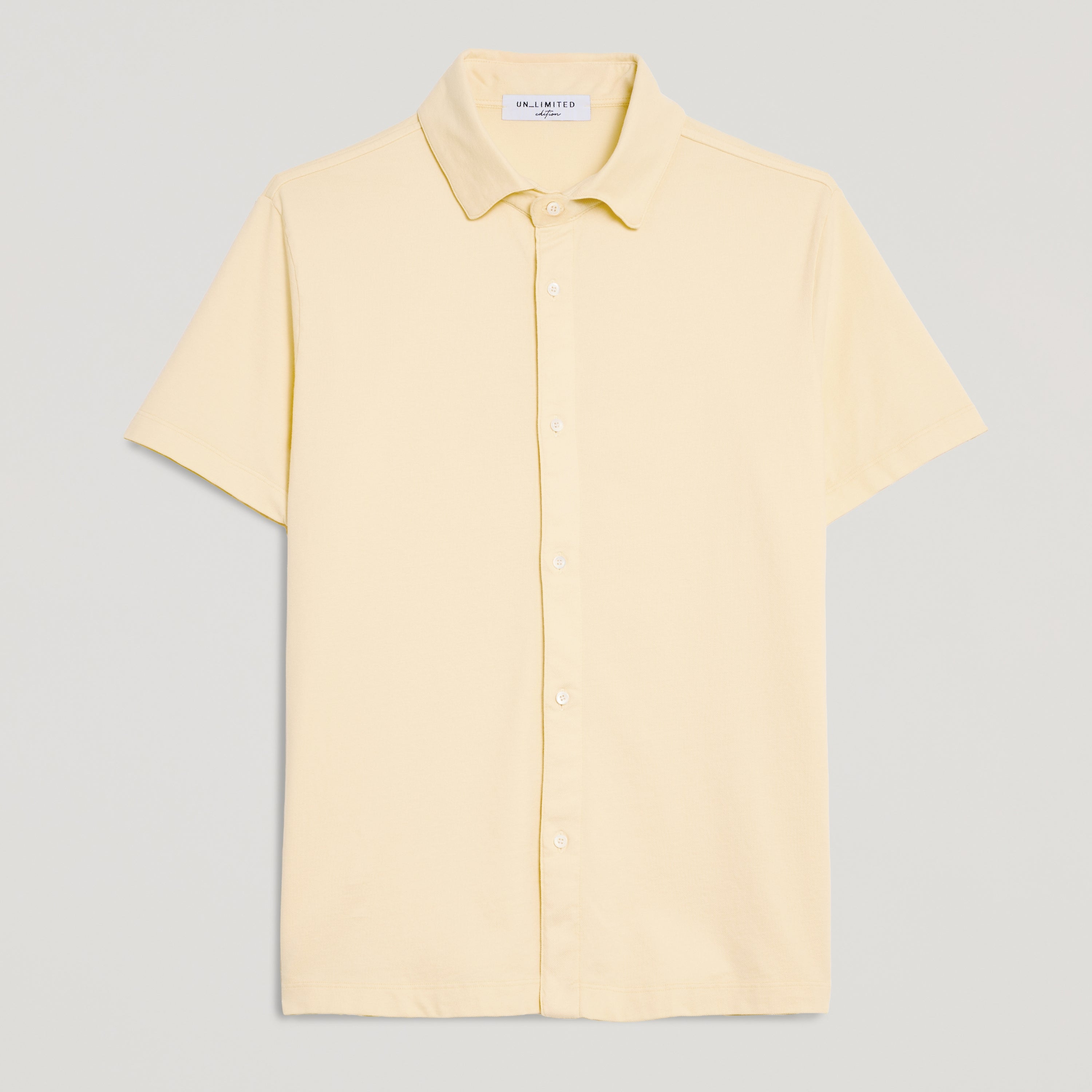 Camicia uomo gialla in micro piquet tinta in capo, design veneziano, manifattura italiana