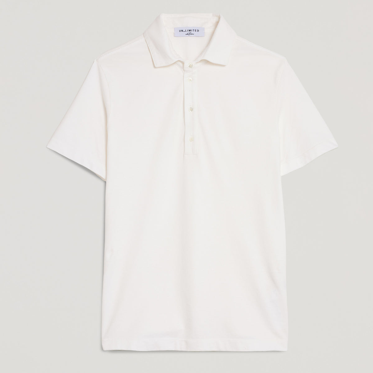 Polo uomo bianco in micro piquet tinta in capo, design veneziano, manifattura italiana