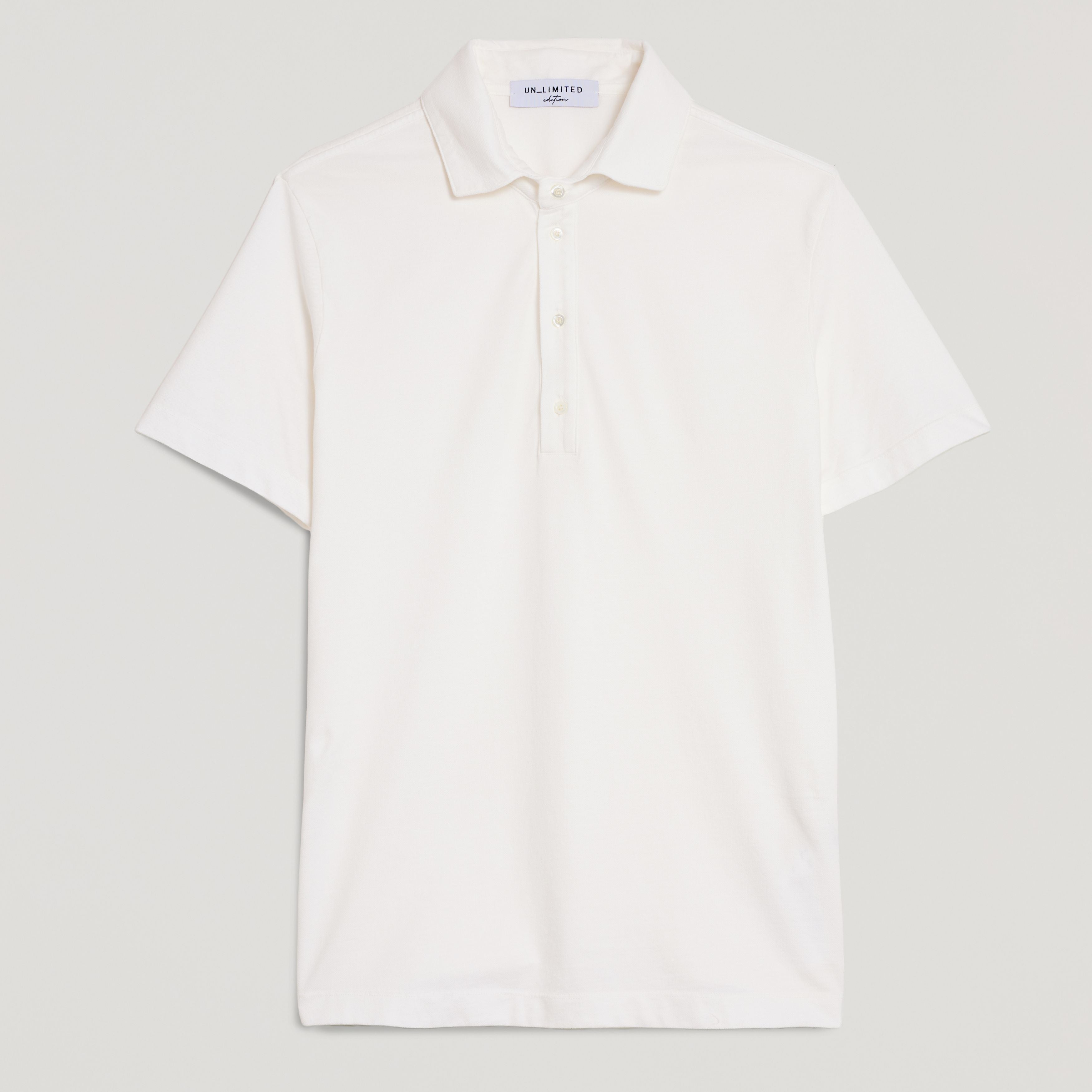 Polo uomo bianco in micro piquet tinta in capo, design veneziano, manifattura italiana