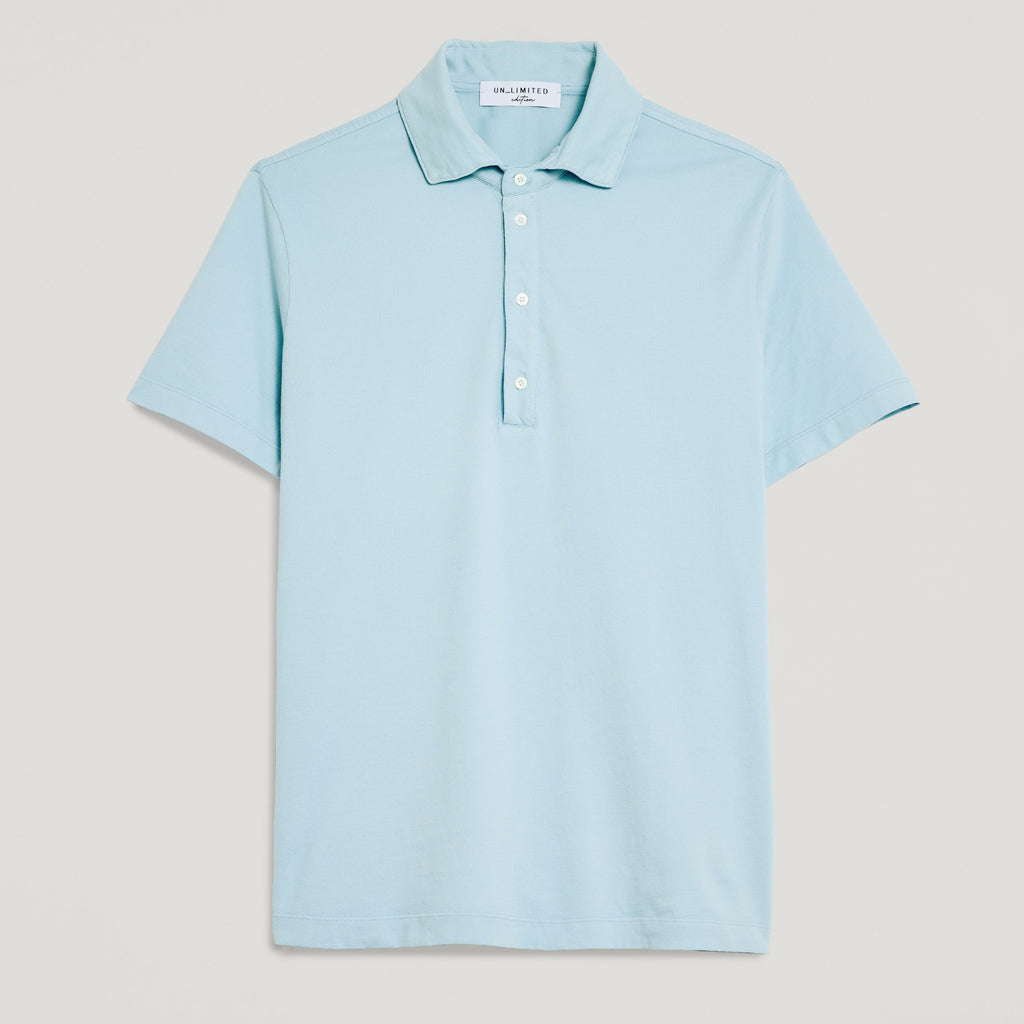 Polo uomo in micro piquet tinta in capo, design veneziano, manifattura italiana, comfort premium