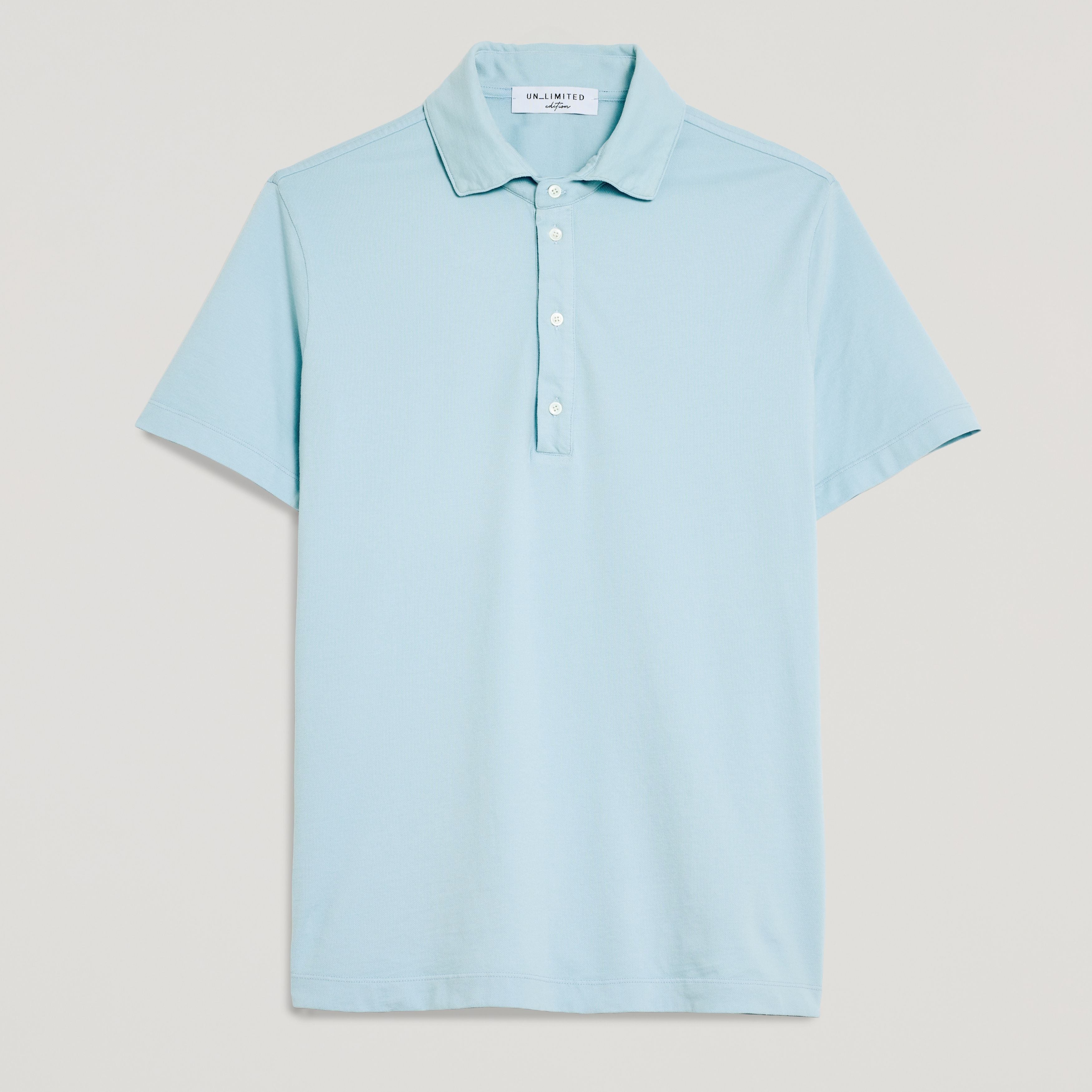 Polo uomo in micro piquet tinta in capo, design veneziano, manifattura italiana, comfort premium