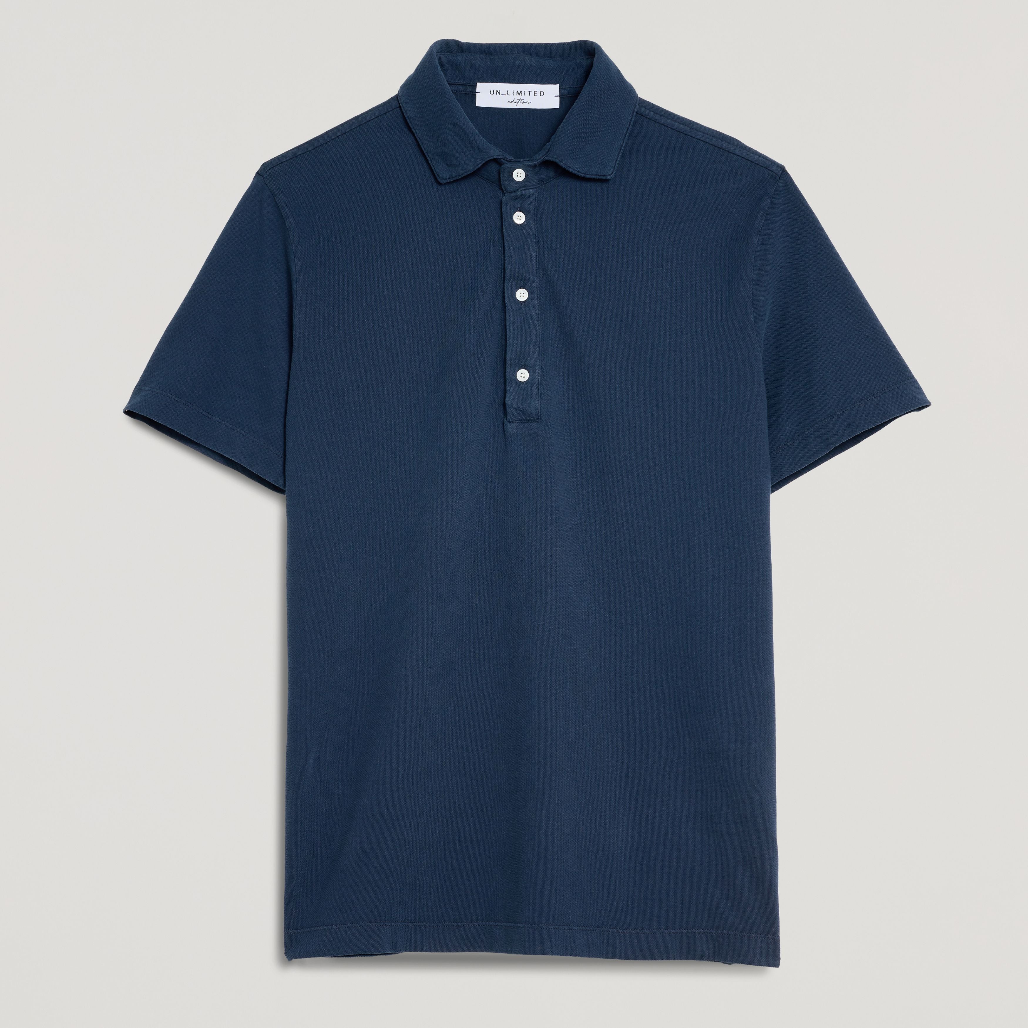 Polo uomo in micro piquet tinta in capo, design veneziano, manifattura italiana, comfort premium