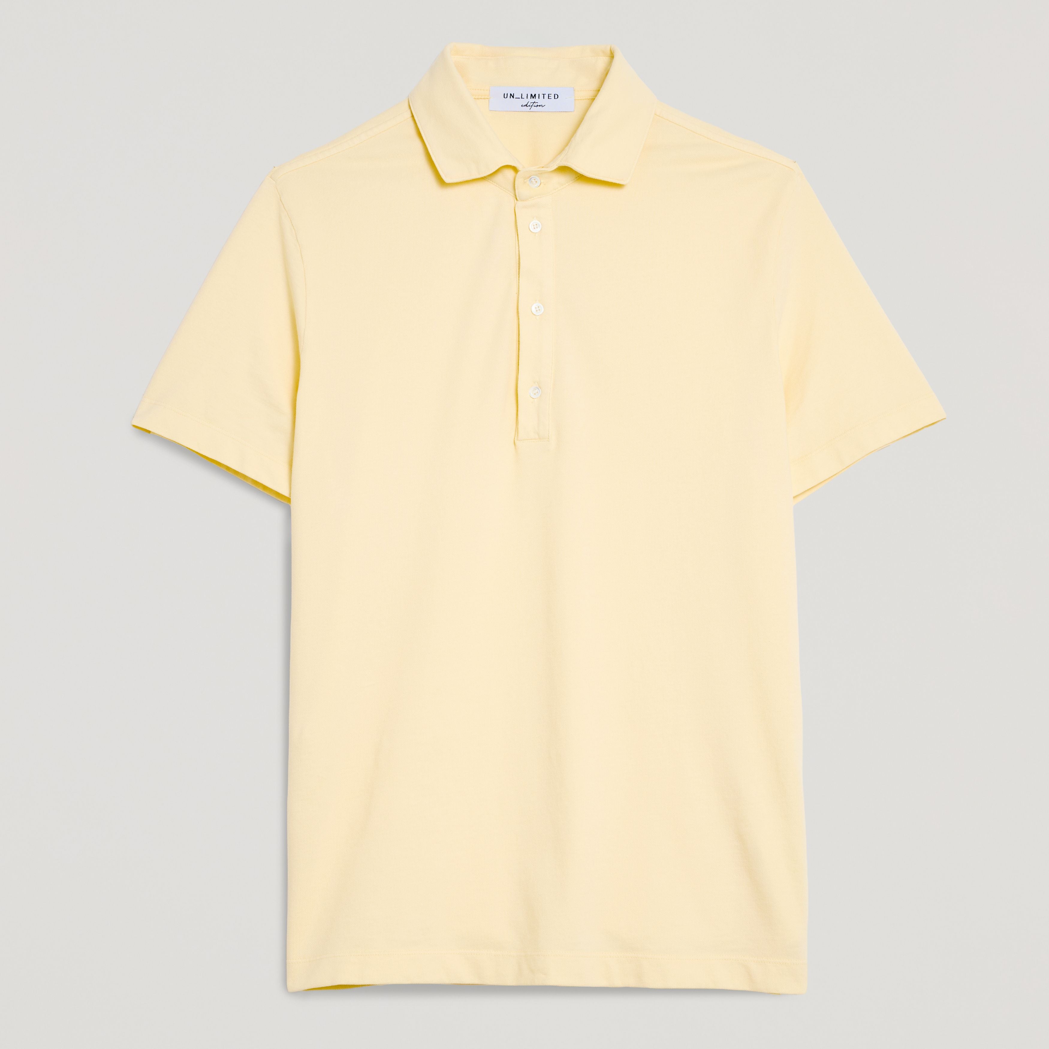 Polo uomo giallo in micro piquet tinta in capo, design veneziano, manifattura italiana