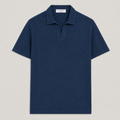 Polo uomo in micro piquet tinta in capo, design veneziano, manifattura italiana, comfort premium