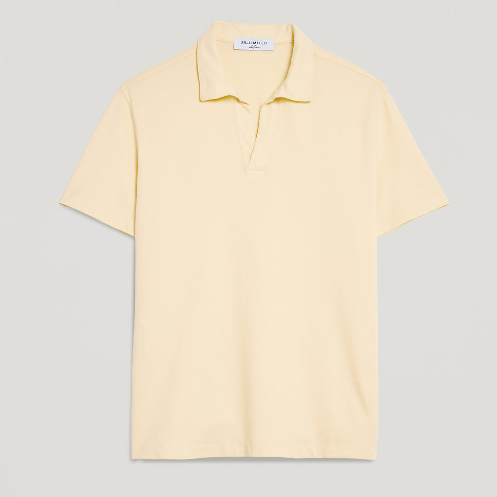 Polo uomo giallo in micro piquet tinta in capo, design veneziano e manifattura italiana