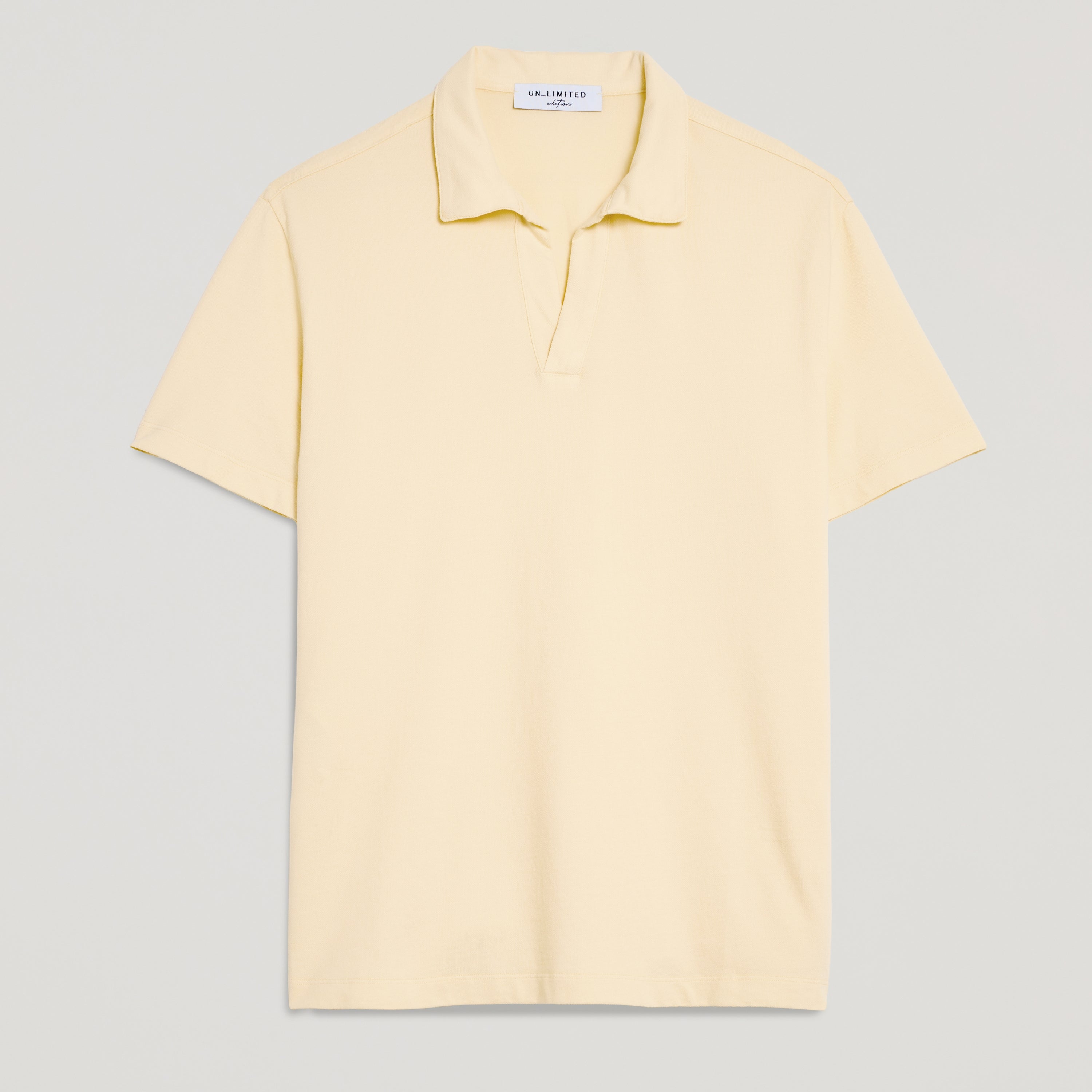 Polo uomo giallo in micro piquet tinta in capo, design veneziano e manifattura italiana
