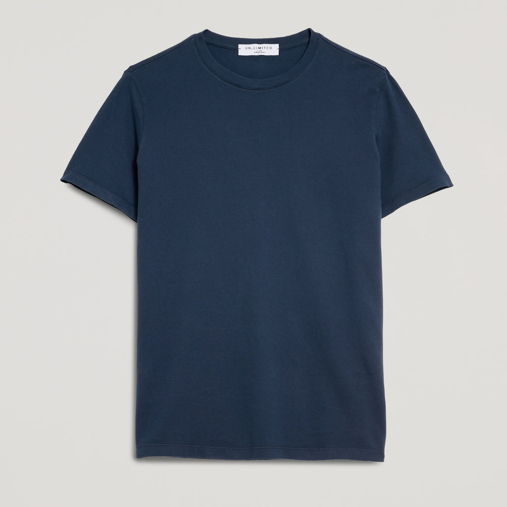 T-shirt uomo in micro piquet tinta in capo, design veneziano, manifattura italiana, comfort premium